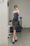 Swaying/Knit cashmere skirt SW23SS3B35 Deep gray